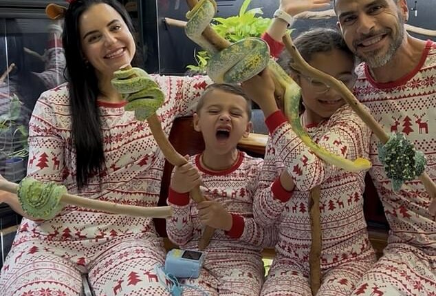 Father-of-two Socratis Christoforou, 45, has over 100 snakes in his house and spends over $800 a month on taking care of the animals