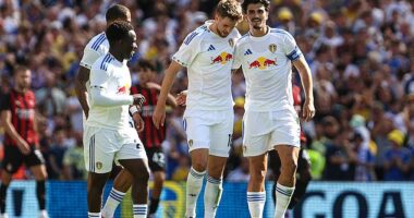 Leeds drew 1-1 with AC Milan in their final pre-season game at the Aviva Stadium, Dublin