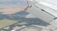 Passengers on a Delta Air Lines Boeing 737 were left horrified when part of the plane's wing appeared to break off mid-air