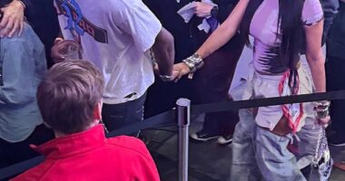 Jalen Green and Draya Michele held hands as they walked around Crypto.com Arena