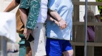 Elton John and his husband David Furnish showed their marriage is stronger than ever as they departed their £23 million yacht hand-in-hand on Sunday