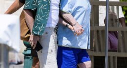 Elton John and his husband David Furnish showed their marriage is stronger than ever as they departed their £23 million yacht hand-in-hand on Sunday