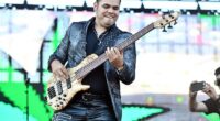 Controversial Mexican music star Ernesto Barajas - who glorified drug lords in his songs - was shot dead in a parking lot on Tuesday - pictured 2018