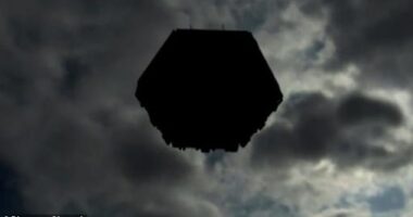 Newly released documents from the FAA reveal that military personnel in Ohio spotted a 'black cube' flying near Wright-Patterson Air Force Base in December 2024 (Artist rendering)