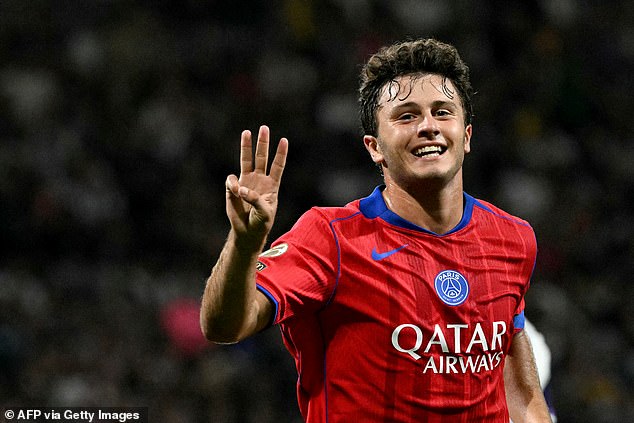 Fans hailed Joao Neves for scoring 'the best hat trick ever' in PSG's win over Toulouse