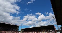 A man has been arrested for alleged racist abuse during a League One fixture between Bradford City and Luton Town. Pictured: A general view of Bradford's Valley Parade stadium