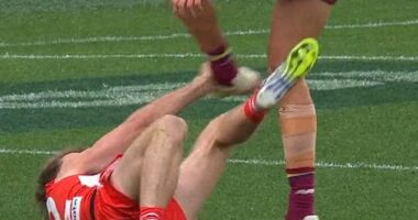 The incident occurred during the match between the Brisbane Lions and Sydney Swans at the Gabba on Saturday