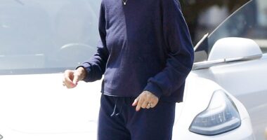 She once turned heads in the iconic red swimsuit on Baywatch, but Nancy Valen kept it casual during a rare outing this month