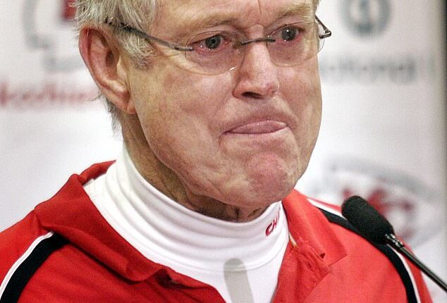 Vermeil, then coaching in Kansas City, gets emotional with reporters after his last playoff win