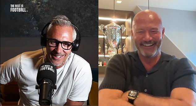 Gary Lineker (left) made a joke about his sex life with Alan Shearer on The Rest is Football