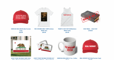 Gavin Newsom has a Trump-trolling merch website. The ‘Bible’ is already ‘sold out’