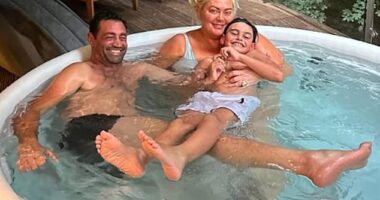 Gemma Collins, 44, shared a sweet snap with her rarely-seen stepson Tristan, seven, and fiancé Rami Hawash on Instagram as they enjoyed a trip in the New Forest on Monday