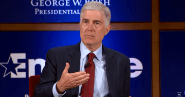 Neil Gorsuch speaking at an event.