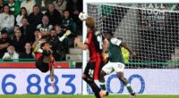 Brazilian substitute Junior Brumado denies Hibs with his last-minute acrobatic heroics