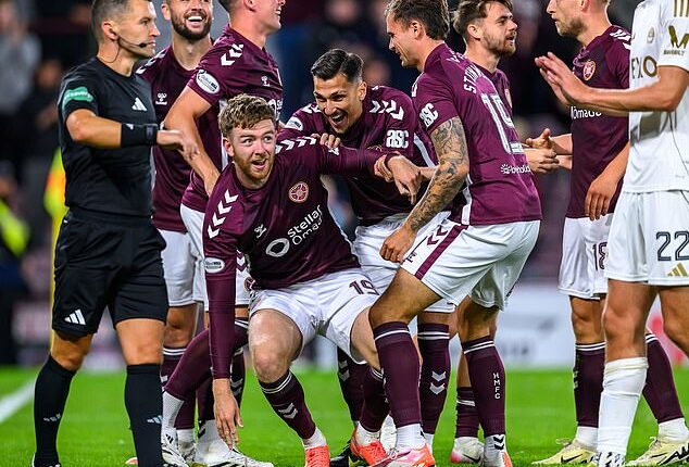 Findlay is hailed after his headed goal put clear daylight between the teams at Tynecastle