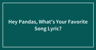 Hey Pandas, What’s Your Favorite Song Lyric? (Closed)