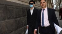 Ryan Yi Cho (left) and his lawyer George Balot after his legal team secured his release on bail on Friday