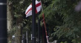 Yesterday, as our pictures show, came the extraordinary spectacle of council workers using extendable shears to remove St George¿s Cross flags from lamp posts in the east London borough of Tower Hamlets