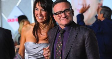 Robin Williams (right) was diagnosed with Lewy body dementia (photographed in 2009 with his wife, Susan Schneider)