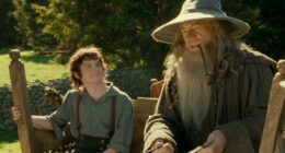 Elijah Wood and Ian McKellan as Frodo and Gandalf in Fellowship of the Ring