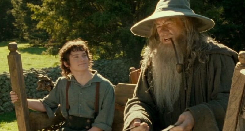 Elijah Wood and Ian McKellan as Frodo and Gandalf in Fellowship of the Ring