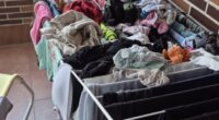 Sharing a picture to Reddit of her loaded up clothes horse on an apartment balcony, the woman wrote the heading: 'Asked my husband to hang the clothes'
