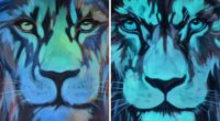 I Make Glow In The Dark Lion Paintings (7 Pics)