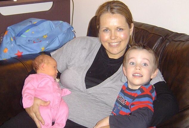 Caroline Strawson with her daughter, left, and son. Caroline writes her husband 'was jealous of the attention I devoted to our baby – attention he could have previously demanded for himself'