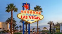 Sin City tourism is down 11 percent and overall visits to Las Vegas are down more than 6 percent this year. Pictured: the iconic Vegas sign