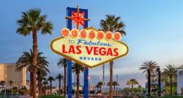 Sin City tourism is down 11 percent and overall visits to Las Vegas are down more than 6 percent this year. Pictured: the iconic Vegas sign