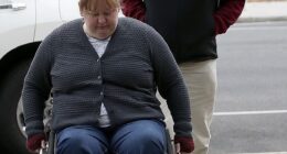Ian Wilkinson, the sole survivor of the Leongatha mushroom poisonings, comforted his daughter Ruth Dubois (front) in court on Monday as she delivered her victim impact statement