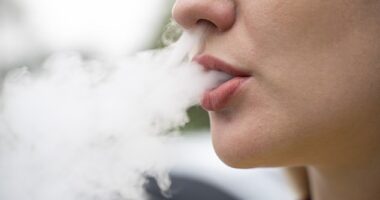 The first thing on his list of things to avoid was vaping, which he says is a 'worldwide' problem (stock image)