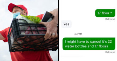 Instacart Shopper Refuses To Carry 168 Bottles And 14 Jugs Of Water Up 17 Floors: “You Have To Use The Stairs”