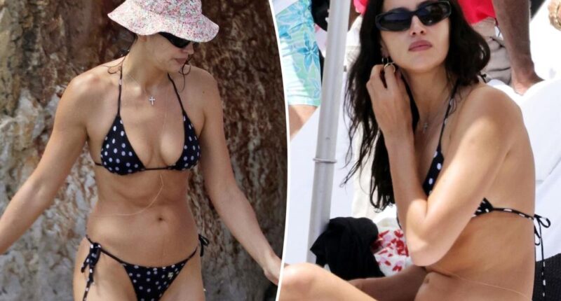 Irina Shayk wears trendy polka-dot bikini for beach day in Capri