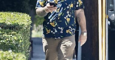 Jack Osbourne cut a downcast figure on Sunday as he was seen for the first time since his father Ozzy's funeral