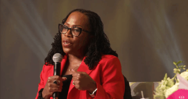 Ketanji Brown Jackson speaking at an event.