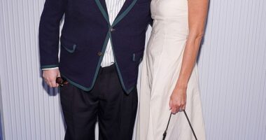 James Corden and his wife Julia Carey dressed to impress as they stepped out at the US Open on Wednesday in New York city