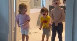 James Maddison shared an adorable moment with his three Tottenham-supporting children as he recovers from an ACL injury