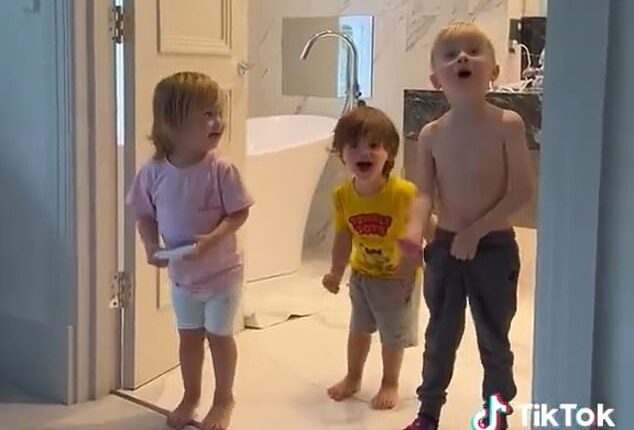 James Maddison shared an adorable moment with his three Tottenham-supporting children as he recovers from an ACL injury