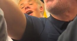 Jamie Carragher looked worse for wear as he joined Oasis fans on the tube following a one of the band's gigs at Wembley