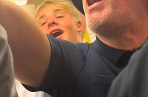 Jamie Carragher looked worse for wear as he joined Oasis fans on the tube following a one of the band's gigs at Wembley