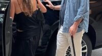 Jennifer Aniston 's new hypnotist hunk boyfriend Jim Curtis was seen with cane in hand as he limped on date with the A-lister