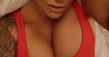 Jodie Marsh sent temperatures soaring as she slipped into a racy Playboy swimsuit for a sultry Instagram shoot on Friday