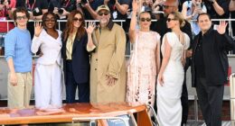 Left to right: Andrew Garfield, Ayo Edebiri, Julia Roberts, Luca Guadagnino, Chloe Sevigny, Nora Garrett and Michael Stuhlbarg