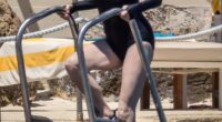 Julianne Moore, 64, showcased her shapely legs while while enjoying a family outing in Grosseto, Italy on Friday