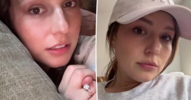 Katie Thurston cries as she starts feeling sick amid stage 4 breast cancer battle