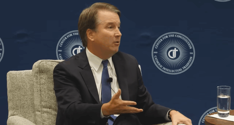 Brett Kavanaugh speaking during an interview.