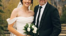 Savannah Blackstock, 23, shared a moving tribute to her late father Brandon Blackstock on Tuesday following his death on August 7 at 48 after a battle with melanoma. She was pictured with her father on her wedding day in one of her photos