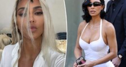 Kim Kardashian shows off blond hair transformation
