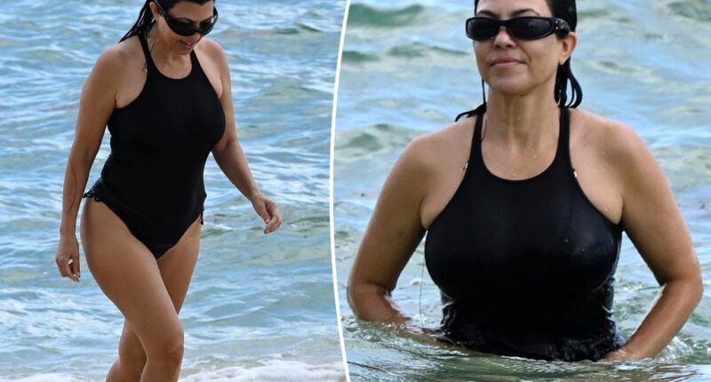 Kourtney Kardashian rocks thong swimsuit after pregnancy rumors
